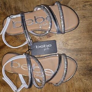 Girls' Bebe Strappy Flat Sandals In Size 2
